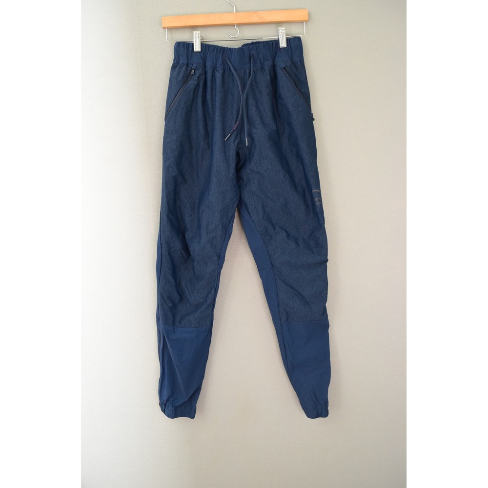 Norrona Training Pants Mens Small Indigo Night Jogger Athletic Zip Pockets
